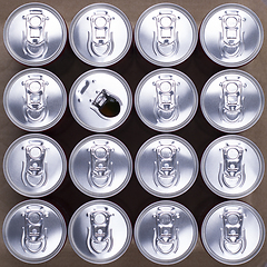 Image showing Soda cans background