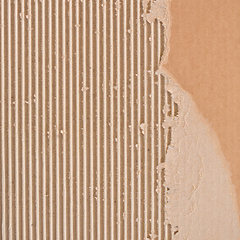 Image showing Torn corrugated cardboard.