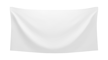 Image showing White textile banner with folds isolated on white background