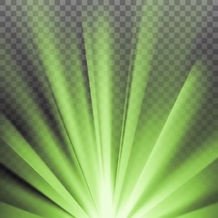 Image showing Green colored rays with color spectrum flare