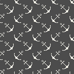 Image showing Nautical seamless pattern with geometric ship anchors