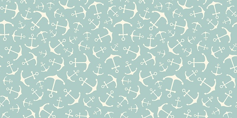 Image showing Nautical seamless pattern with geometric ship anchors