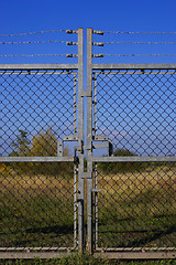 Image showing Closed and locked gates