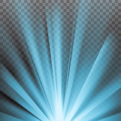 Image showing Blue colored rays with color spectrum flare