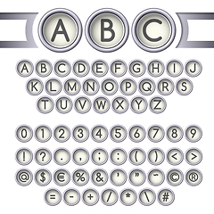 Image showing Typewriter buttons alphabet