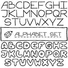 Image showing Doodle letters set of two full alphabets.