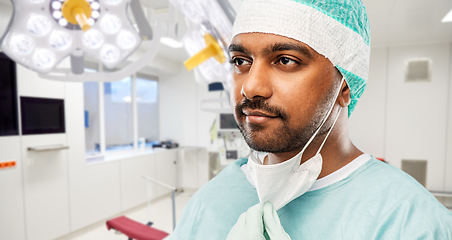 Image showing indian male doctor or surgeon at hospital