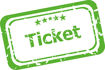 Image showing ticket Rubber Stamp isolated over a white background