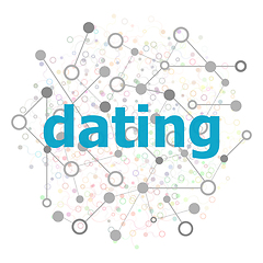 Image showing Text Dating. Social and education concept . Connecting dots and lines