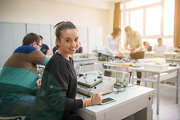 Image showing students doing practice in the electronic classroom