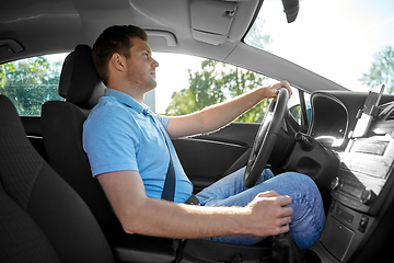 Image showing man or driver driving car