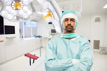 Image showing indian male doctor or surgeon at hospital