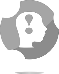 Image showing Human head with exclamation mark icon, web button