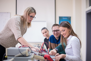 Image showing students doing practice in the electronic classroom