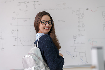 Image showing portrait of a young beautiful female student