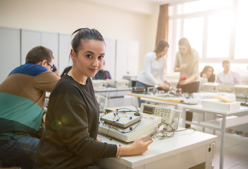 Image showing students doing practice in the electronic classroom