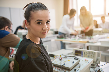 Image showing students doing practice in the electronic classroom