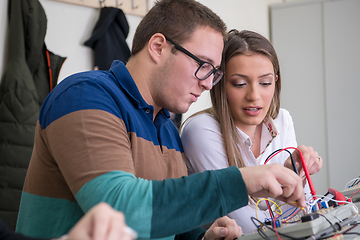 Image showing students doing practice in the electronic classroom