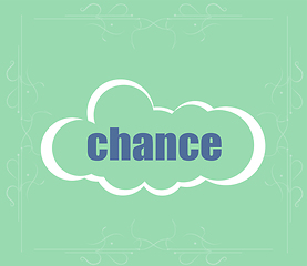 Image showing Text Chance. Business concept . Abstract cloud containing words related to leadership