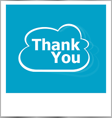 Image showing photo frame with thank you word, social concept