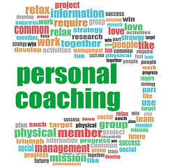 Image showing word personal coaching. Education concept . Word cloud collage