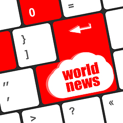 Image showing words world news on computer keyboard key