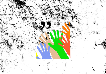 Image showing  Quotation Mark Speech Bubble. Quote sign icon. Abstract background.