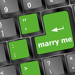 Image showing Wording Marry Me on computer keyboard key