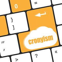 Image showing cronyism on computer laptop keyboard key button