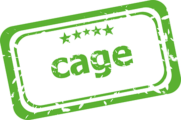 Image showing cage on rubber stamp over a white background