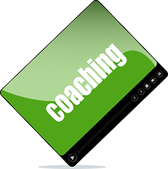 Image showing Video player for web with coaching word