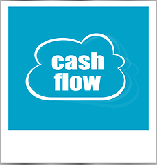 Image showing cash flow words business concept, photo frame isolated on white