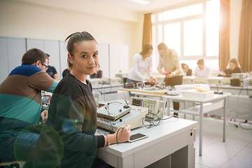 Image showing students doing practice in the electronic classroom