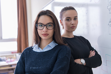 Image showing portrait of two young female students