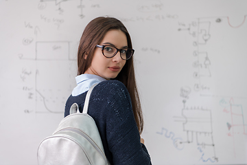 Image showing portrait of a young beautiful female student