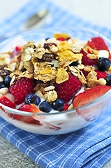 Image showing Yogurt with berries and granola