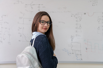 Image showing portrait of a young beautiful female student