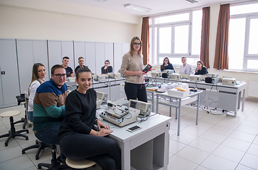 Image showing students doing practice in the electronic classroom