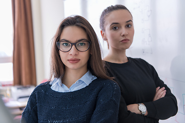 Image showing portrait of two young female students