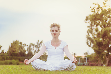 Image showing woman doing yoga exercise