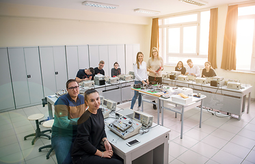 Image showing students doing practice in the electronic classroom