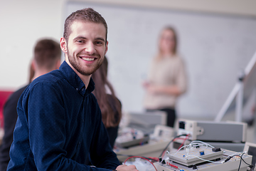 Image showing students doing practice in the electronic classroom