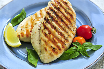 Image showing Grilled chicken breasts