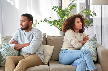 Image showing unhappy couple having argument at home