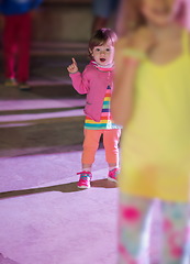 Image showing little girl dancing in the kids disco