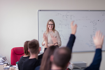 Image showing students doing practice in the electronic classroom