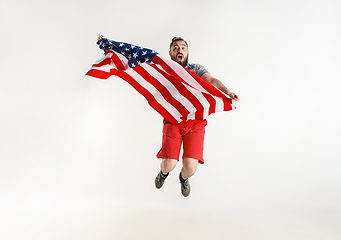 Image showing Young man with the flag of United States of America