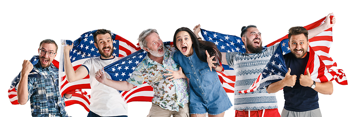 Image showing Young people with the flag of United States of America