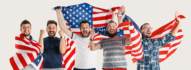 Image showing Young people with the flag of United States of America