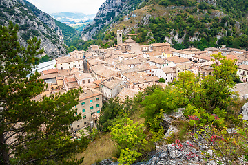 Image showing small village in the mountains of the Marche Italy